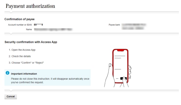 Image of payment authorization