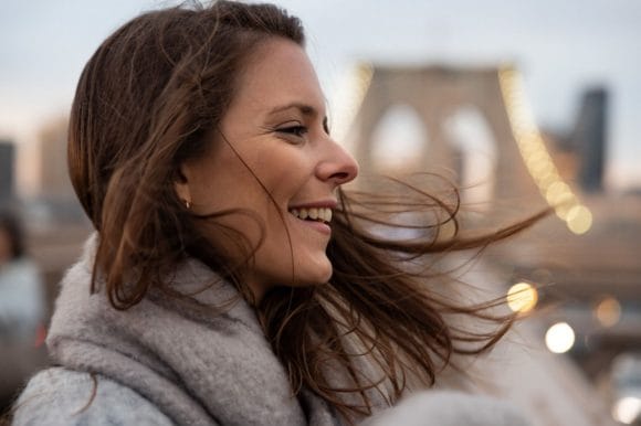Women smiling