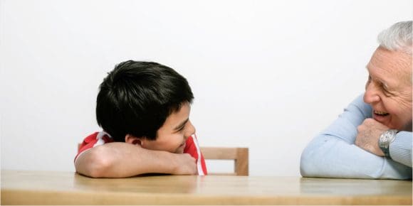 An old man and a child