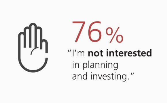 76% “I’m not interested in planning and investing.”