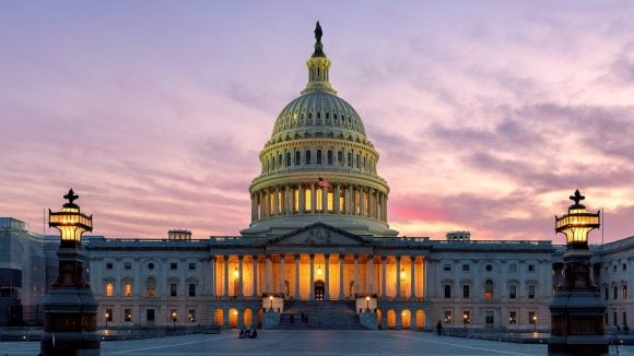 Capitol building at dusk
