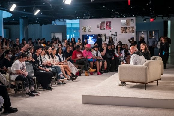 Horst Schueler, from Dior’s Atelier Tailleur, and Fashion Historian Emma McClendon discussing the craft of couture