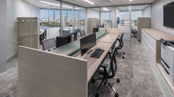 Working desk with windows