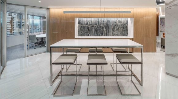 Dining table with light