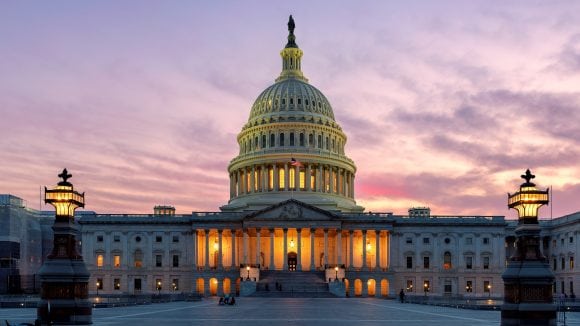Capitol building at dusk