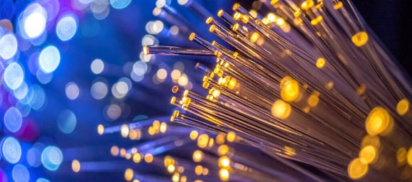 Glowing lights on fiber optics