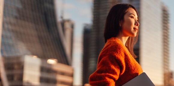 Woman looking into horizon