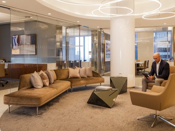 Businessman in lounge area