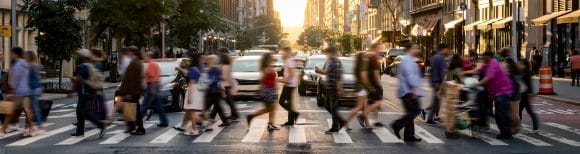 People crossing street, New York