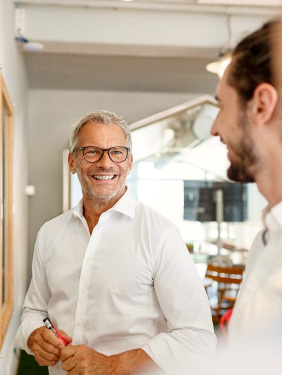 Colleagues having a meeting