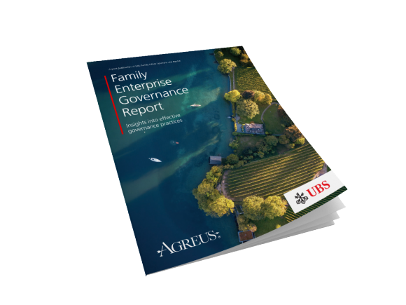 Cover of Agreus UBS Family Enterprise Governance Report on white