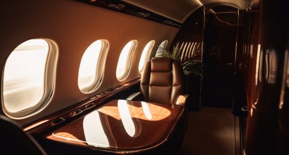 Private jet interior
