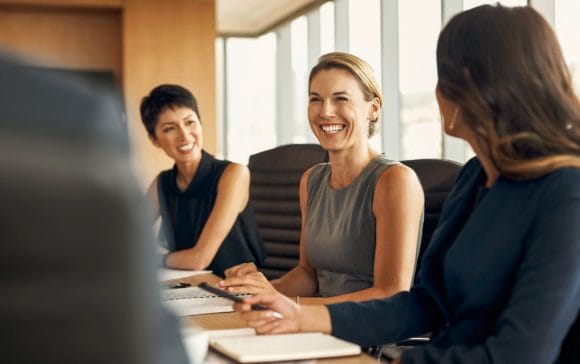Smiling businesswoman in meeting