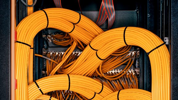 Wires on computer server