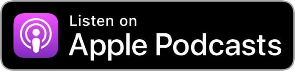 Apple Podcasts logo, featuring a stylized microphone or person icon centered within concentric circles on a purple background.