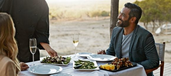 Couple enjoying outdoor dining