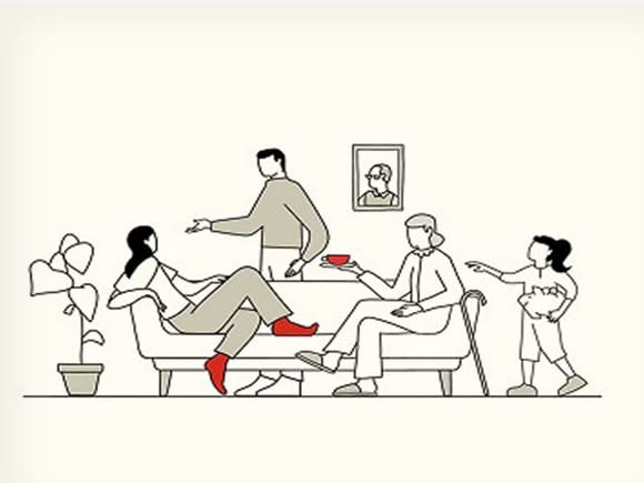Graphic illustration of a family
