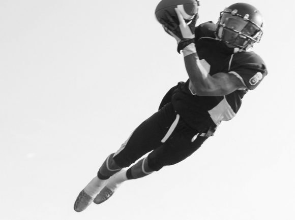 rugby player catching the ball