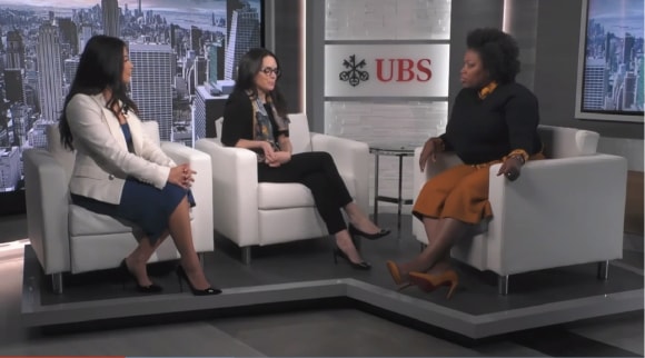 Thumbnail of Melinda Hightower, Head of the UBS Multicultural Investor Segment with community leads, Angelina Fung and Gabriela Ramirez