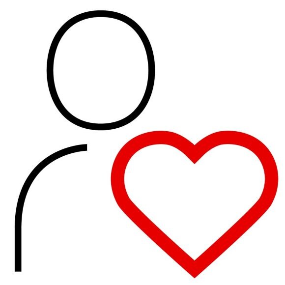 Icon of person with large heart