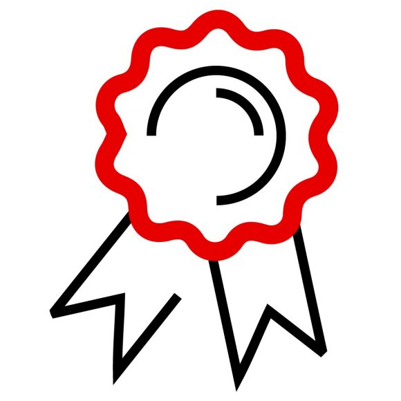 Icon of a prize winning ribbon