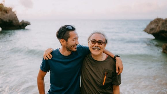 Father and son happy moment