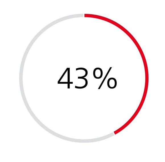 43%