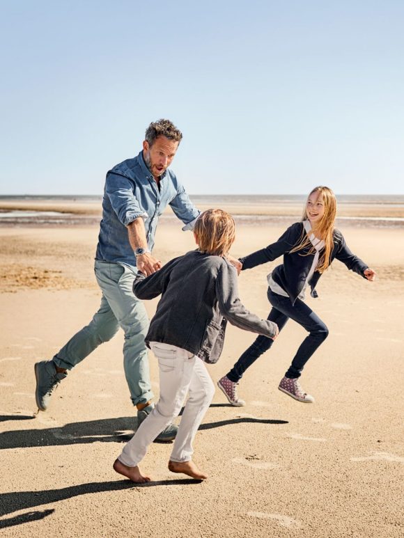 Young family having fun