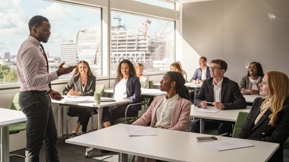 Teacher and students