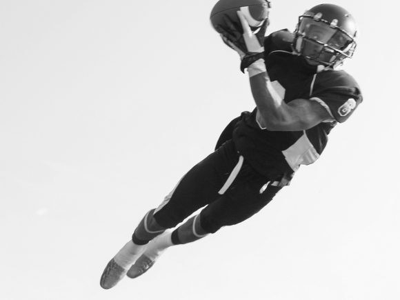 rugby player catching the ball