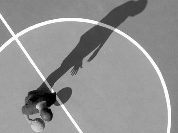 basket ball player on the ground