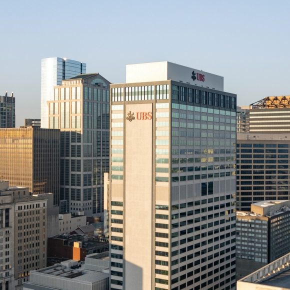UBS building against city skyline